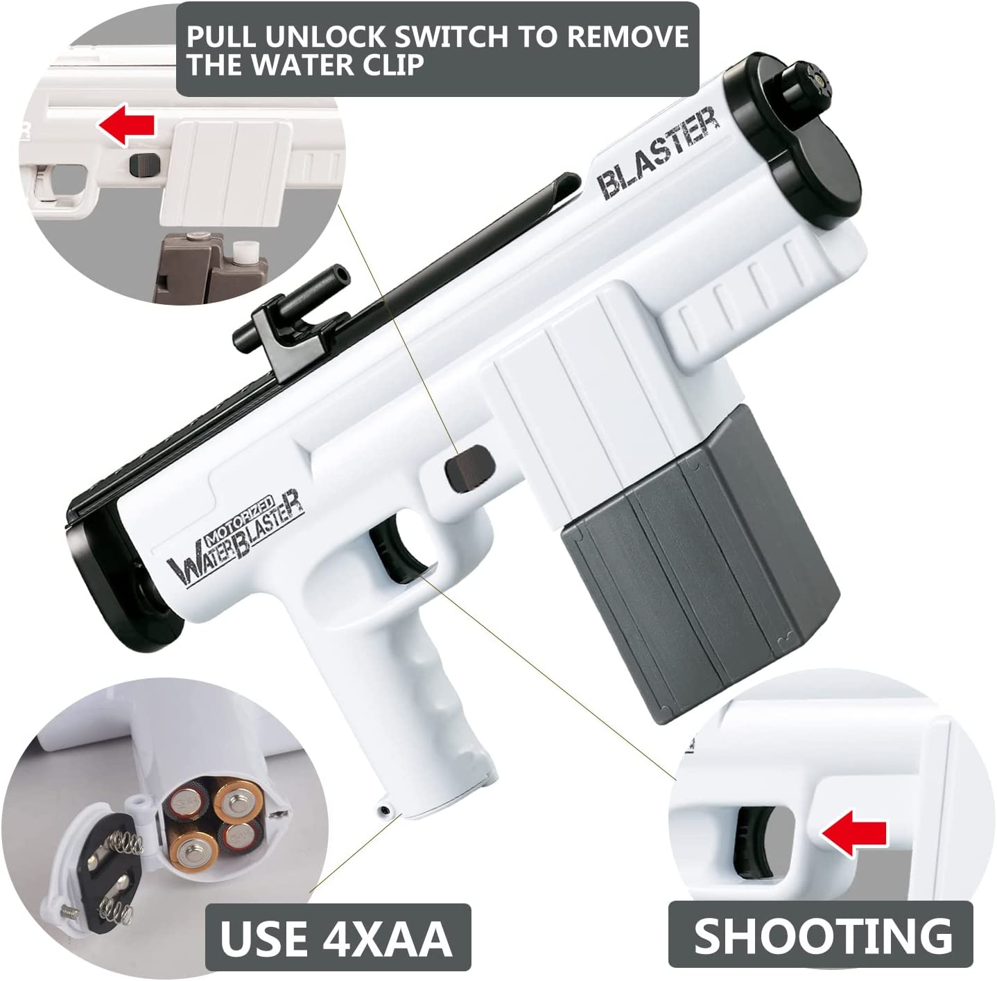 Electric Water Squirt Gun for Kids – Long Range, Battery Powered Outdoor Water Blaster