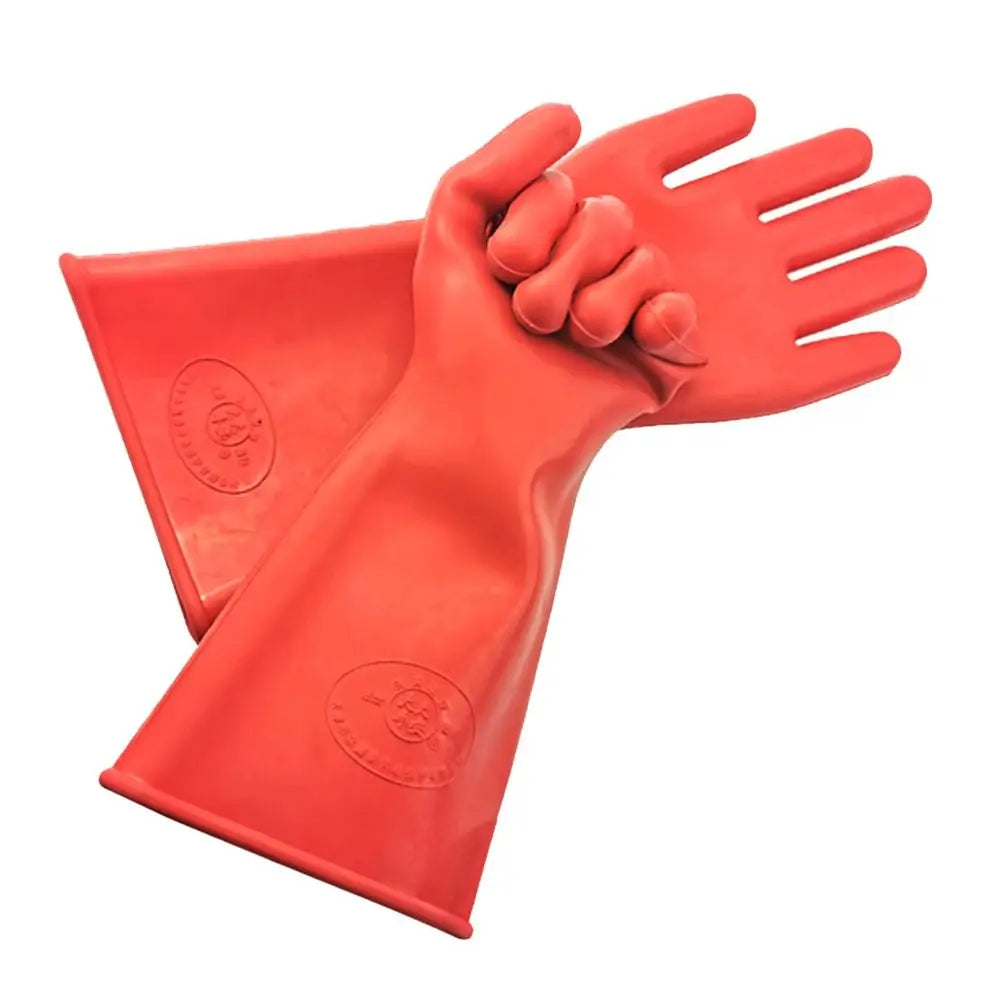 Red Electrician Insulating Gloves Rubber Withstanding Voltage 220V Work Safe Gloves 5KV Industrial Insulation Mittens