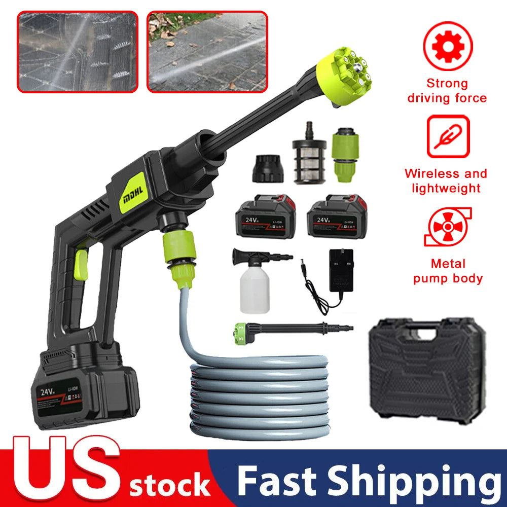 100BAR 1000W Brushless Cordless High Pressure Car Washer Rechargeable Car Cleaning Washer Spray Foam Generator Water Gun Machine