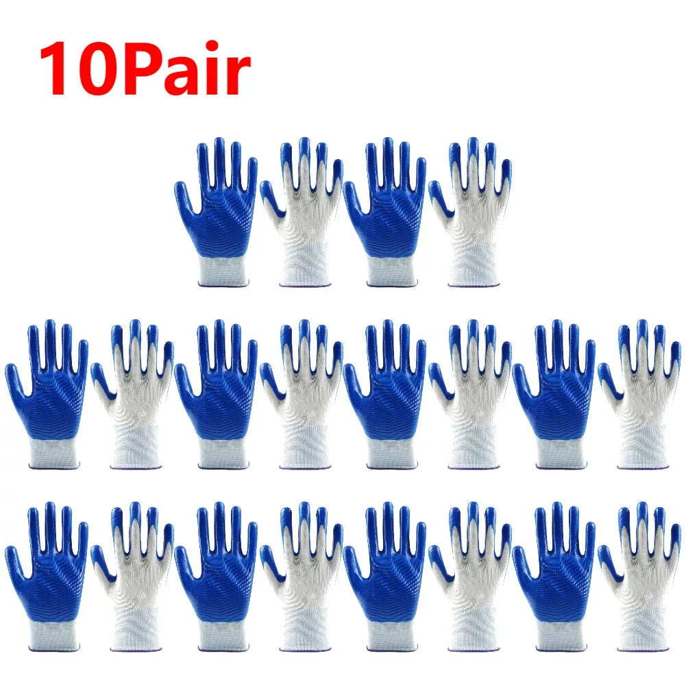 1-20Pairs Nitrile Gloves Safety Industrial Labor Work Gloves Wear-resistant Working Protective Gloves for Hands Protection