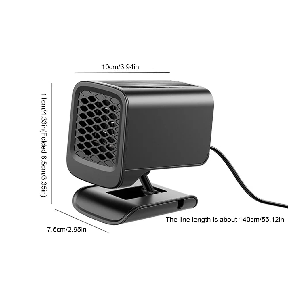 12/24V Portable Car Heater 120W 360 Rotating Windscreen Defroster Demister Defogging Defrosting Heating Fan Car Anti-Fog Heater