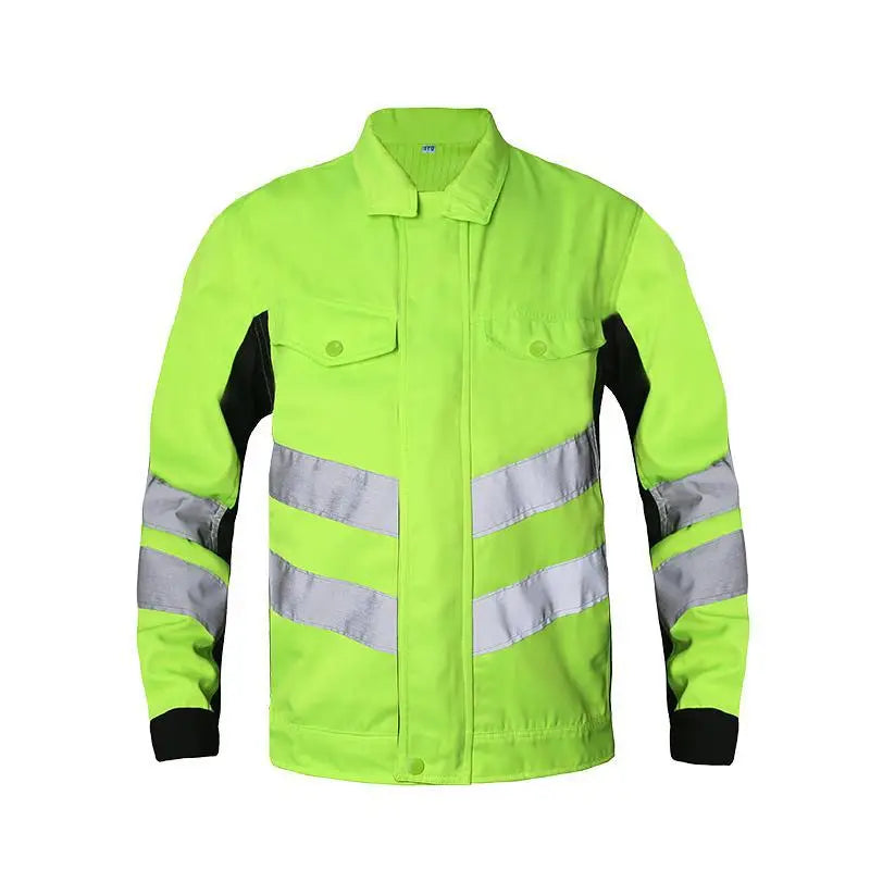 Outdoor Construction Work Clothes Suit Men's Fluorescent Green Belt Reflective Strip Anti-static Electrician's Labor Protection