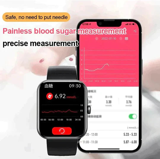Blood Glucose Monitoring Smartwatch – Non-Invasive Smart Watch with Heart Rate, Sleep & Fitness Tracking