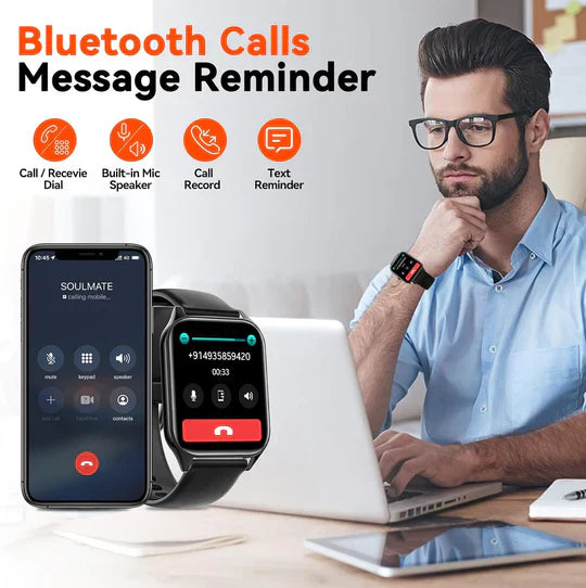 Blood Glucose Monitoring Smartwatch – Non-Invasive Smart Watch with Heart Rate, Sleep & Fitness Tracking