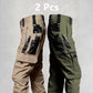 2PCS Tactical Work Pants Men Outdoor Cargo Trousers Multi-pocket Waterproof Pant Autumn Spring Outdoor Workwear Hiking Trousers