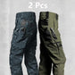 2PCS Tactical Work Pants Men Outdoor Cargo Trousers Multi-pocket Waterproof Pant Autumn Spring Outdoor Workwear Hiking Trousers