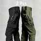 2PCS Tactical Work Pants Men Outdoor Cargo Trousers Multi-pocket Waterproof Pant Autumn Spring Outdoor Workwear Hiking Trousers