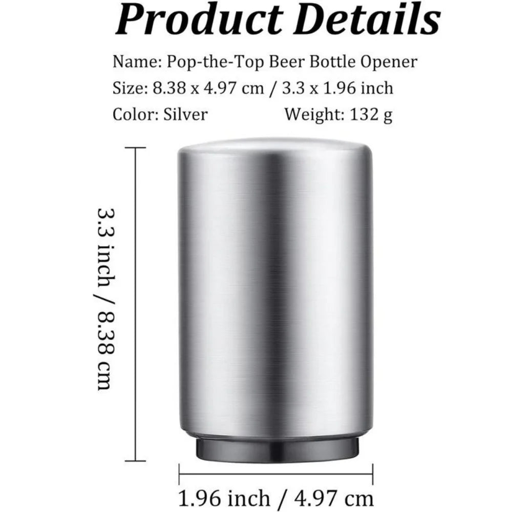 1PC Stainless Steel Automatic Beer Bottle Opener Kitchen Tool For Soda And Red Wine Cap Opening Bar Accessory