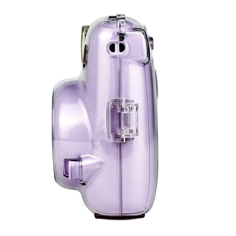 For Fujifilm Instax Mini 11 Instant Camera Transparent Instax Mini Carry Case Bag Crystal Hard Cover with Shoulder Strap