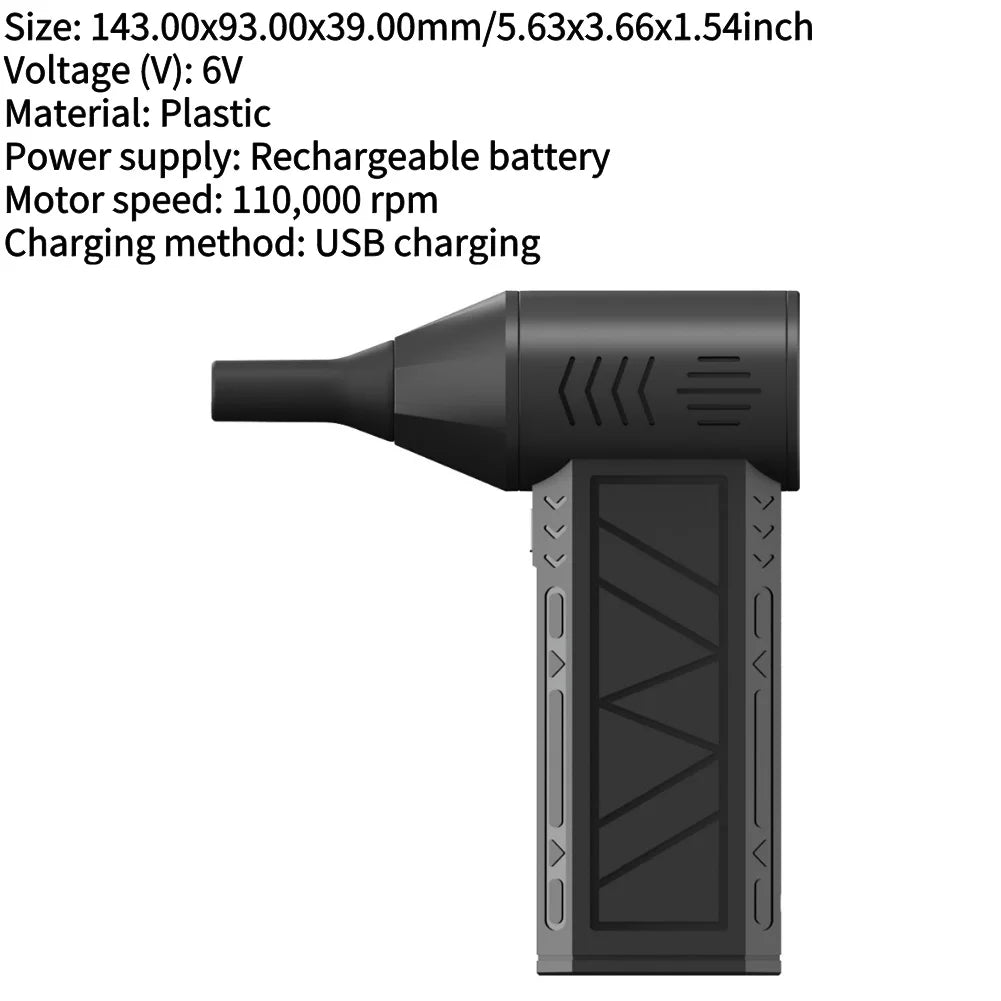 Multipurpose Jet Fan with Flashlight Jet Dry Blower 3 Speeds Leaf Blower Cordless for Cars Computer Keyboards and Outdoor Use