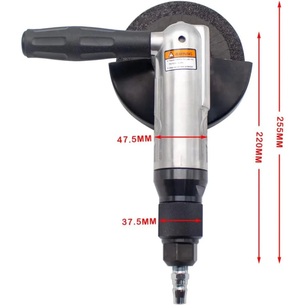 5 Inch Pneumatic Angle Grinder Polisher - 125MM 12000RPM High-Speed Air Grinding Machine for Polishing and Grinding
