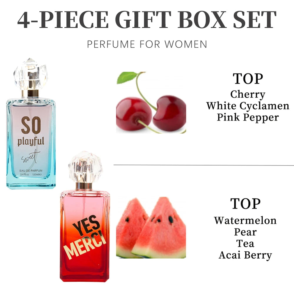 Eau de Parfum Spray and Body Lotion Gift Set Women's Fragrance Sets 2 Pc 3.4fl.oz EDP Spray and 2 Pc 4.1fl.oz Body Lotion