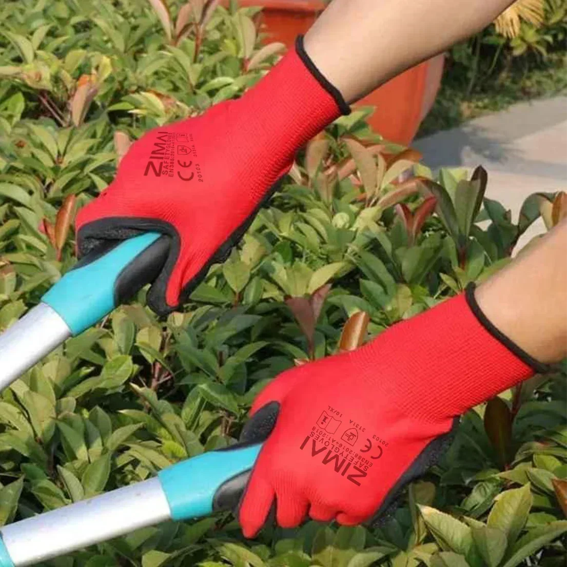 Zimai Latex Coated Work Gloves Gardening Gloves Anti-Slip Abrasion-Resistant Cut-Resistant Puncture-Resistant Work Gloves
