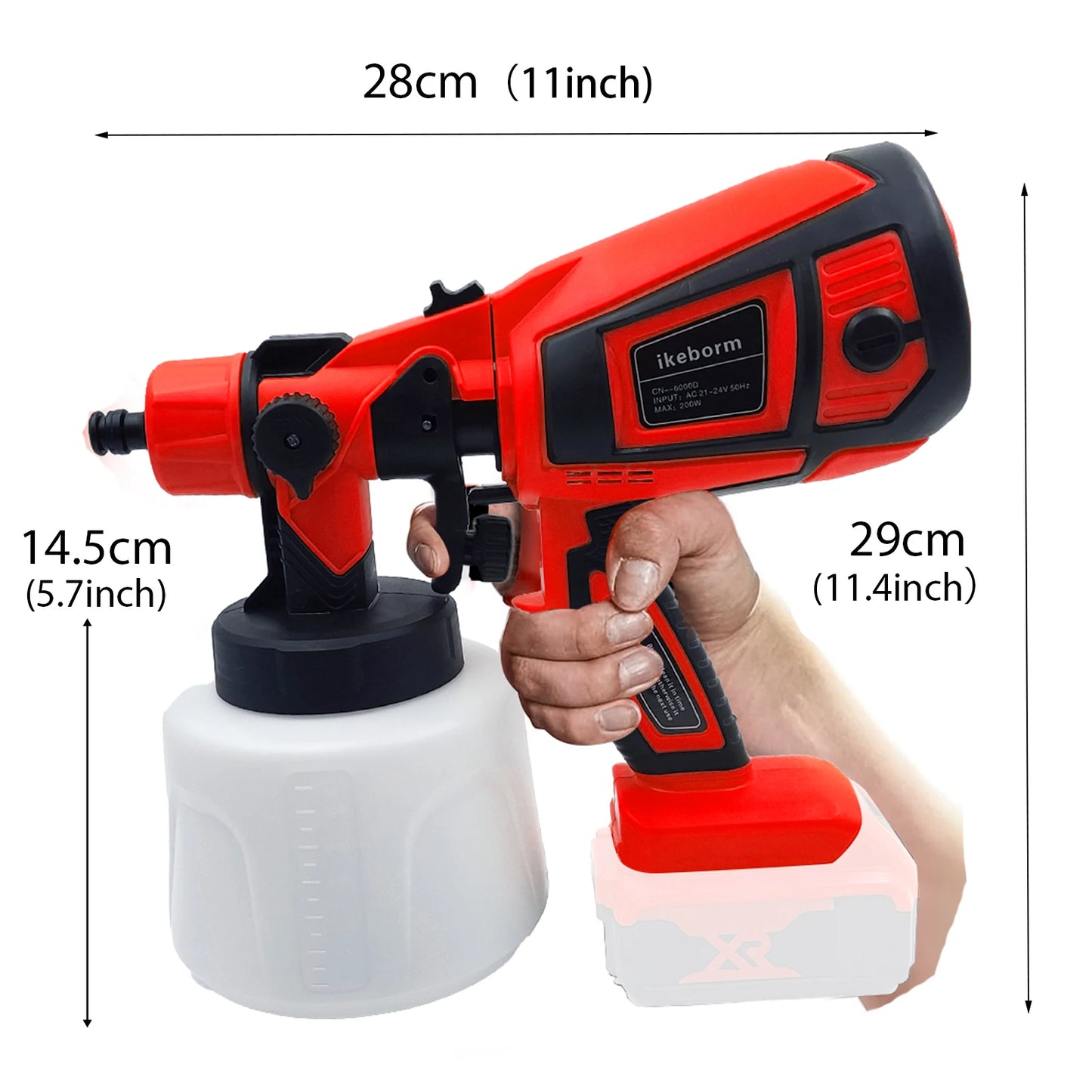 Cordless Paint Sprayer Compatible with Miwaukee Battery, 1000ML Electric Spray Gun With 5 Nozzles,  for Home Furniture, DIY