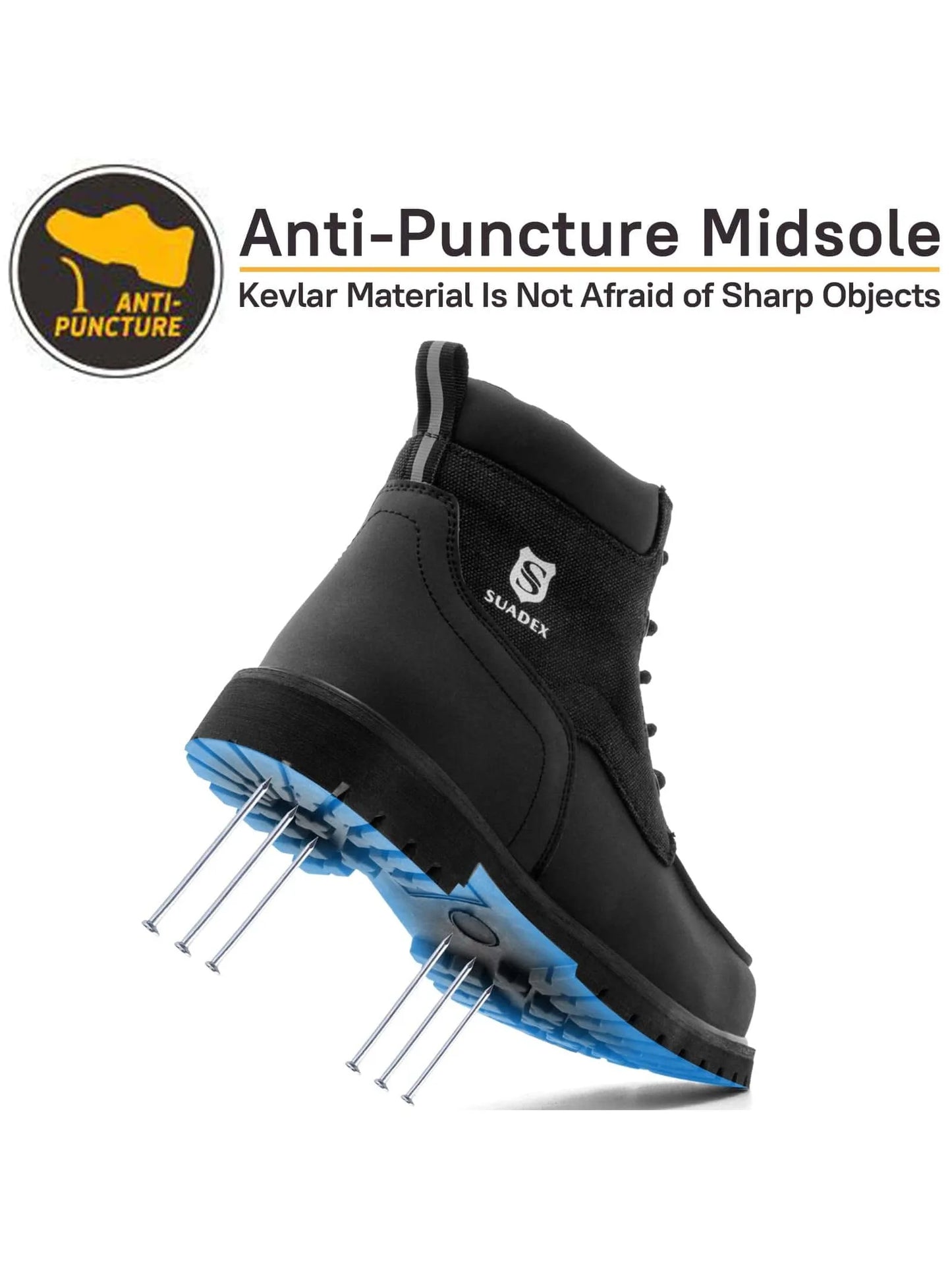 SUADEX Steel Toe Boots for Men Women Waterproof Indestructible Work Safety Boot Outdoor Protection Construction Shoes