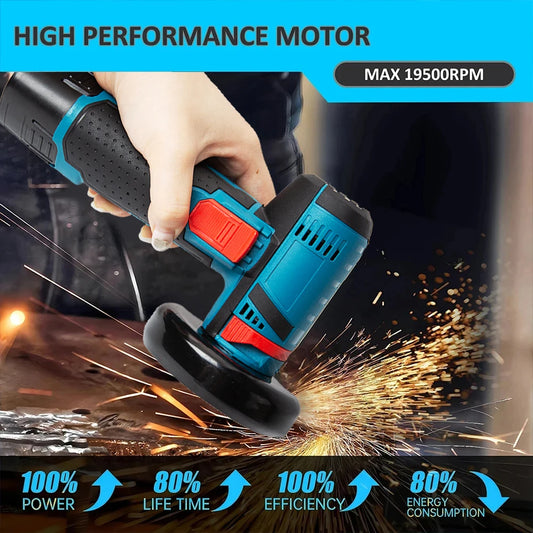 Cordless Electric Grinder 19500rpm Handheld Polishing Grinding Machine Diamond Cutting Power Tool 12V Battery Rechargeable