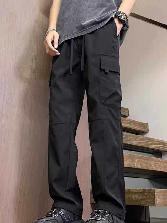 Cross-Border Autumn Autumn New Sports Casual Men'S Pants Plus Size Multi-Pocket Loose Fleece Cargo Pants Cotton Sweatpants