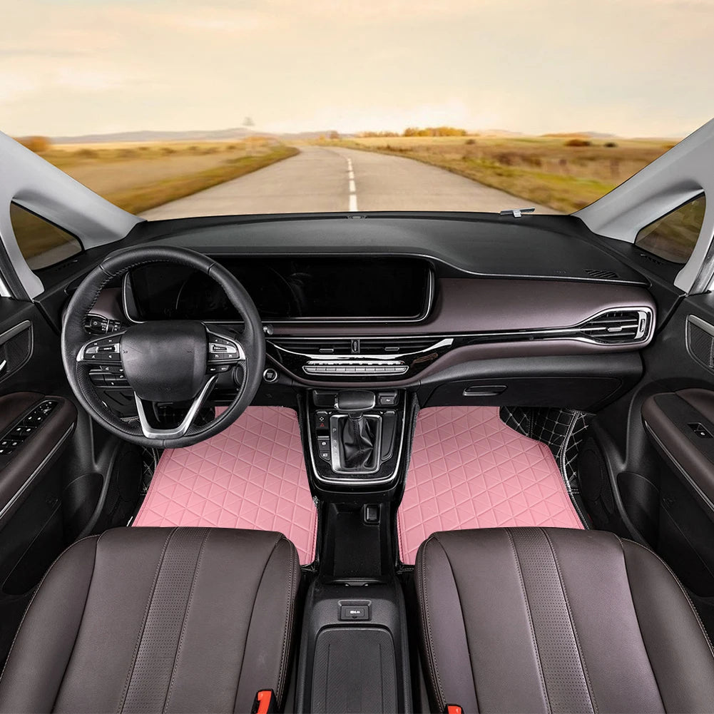 4Pcs Auto Foot Pad Non Slip Car Front Rear Mats Set Waterproof Universal Auto Carpet Car Interior Accessories