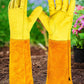 1 Pair Long Thorn Proof Rose Pruning Gloves with Forearm Protection Leather Gardening Gloves Working Mitten Best Garden Gift