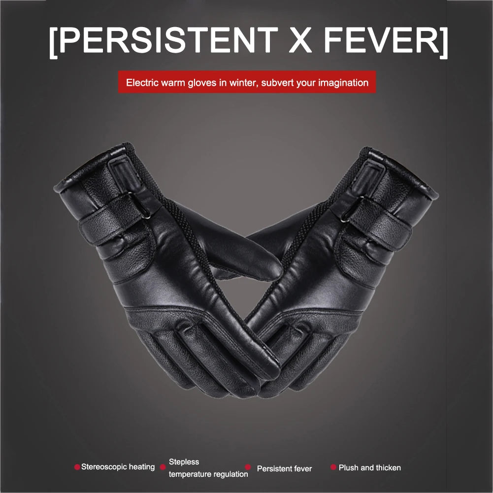 Heated Full Finger Mittens Touch Screen USB Electric Heating Gloves Ergonomics Constant Temperature for Indoor Home Outdoor