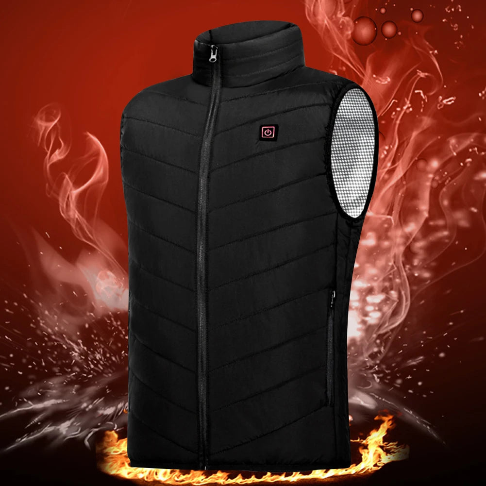 Intelligent Heated Vest Men Women USB Electric Thermal Warm Clothes 9 Areas Zone for Outdoor Hunting for Sports Hiking Oversized