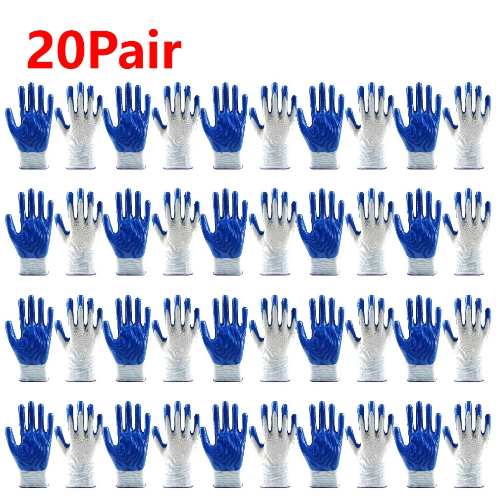 1-20Pairs Nitrile Gloves Safety Industrial Labor Work Gloves Wear-resistant Working Protective Gloves for Hands Protection