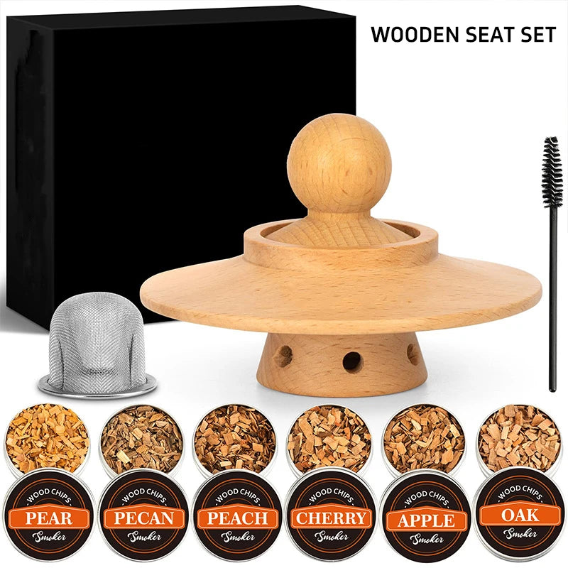 Premium Whiskey Cocktail Smoker Kit with 6 Wood Chips & Metal filters,Fast Oxidation Aerator Bar Tool Set for Home/Luxury Gifts