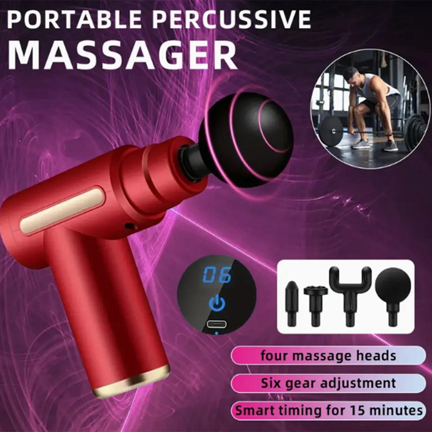 Fascial Machine Muscle Relaxation USB Mini Massage Gun Vibration Gun Massage Fitness Equipment Neck Grasping Fascia Gun