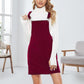 Women's Sleeveless Corduroy Pinafore Bib Overall Mini Dress A Line Cute Jumper Dress &Pockets For Teenager Adjustable Shoulder