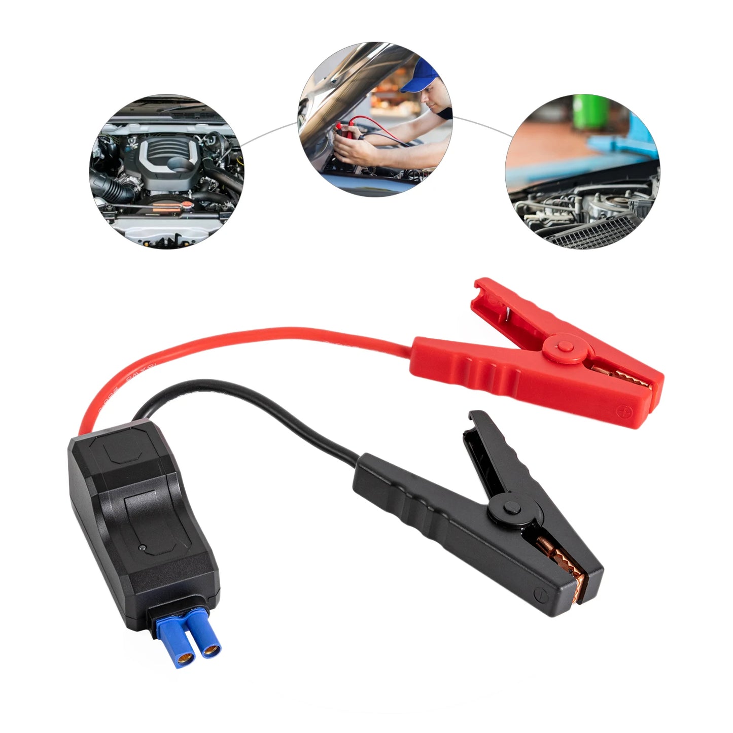 Battery Clamp Accessory for Smart Battery Chargers,Portable Car Jump Starter Replacement Jumper Cable