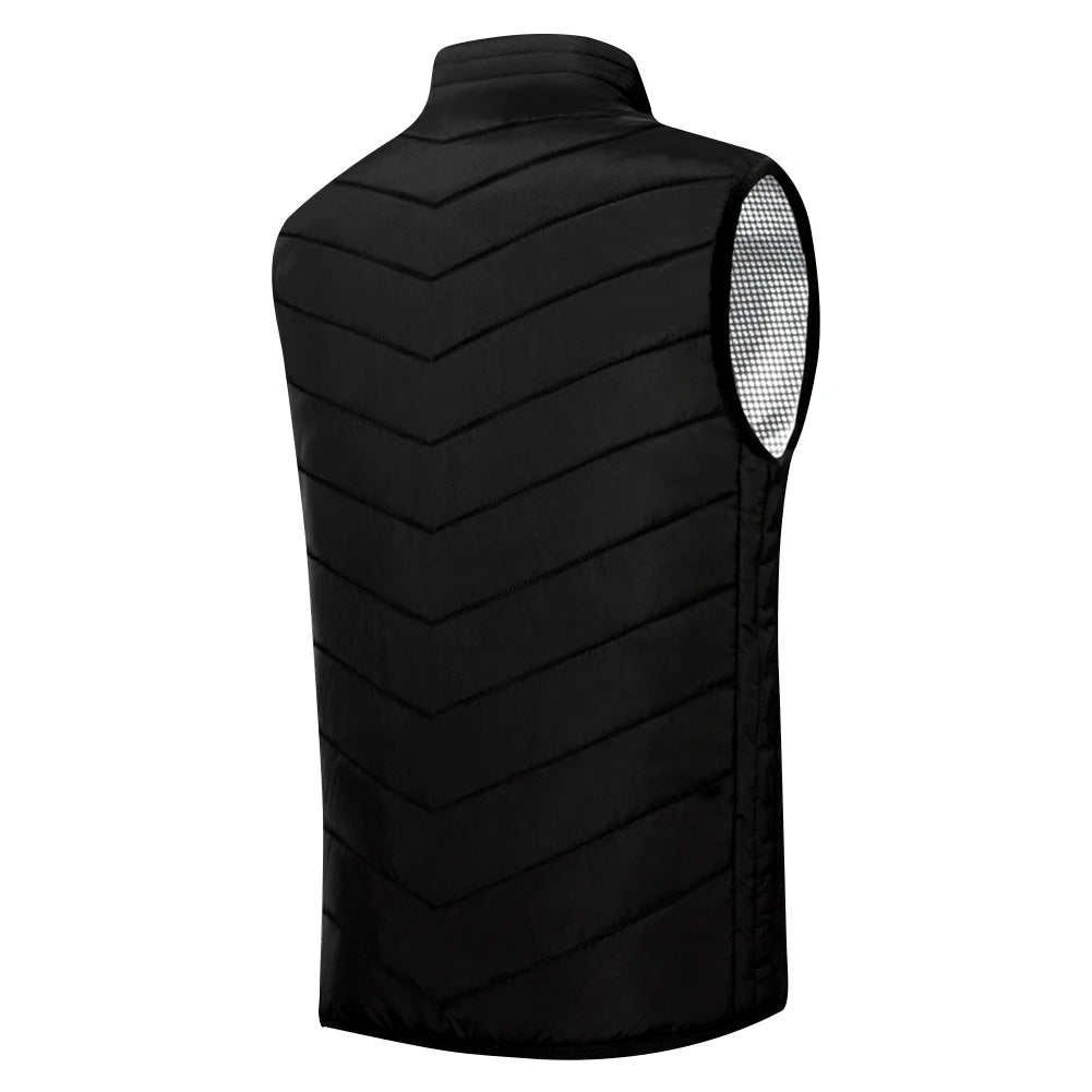 Intelligent Heated Vest Men Women USB Electric Thermal Warm Clothes 9 Areas Zone for Outdoor Hunting for Sports Hiking Oversized