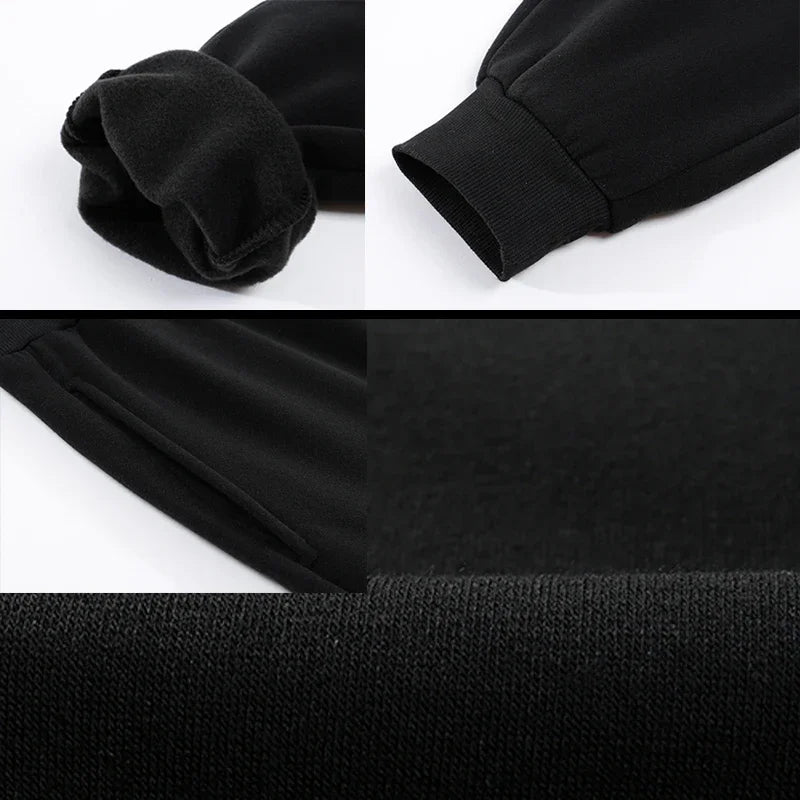 Black Letter Print Men's Pants Autumn Winter New Sport Jogging Trousers Fitness Loose Fit Clothing Solid Color Outfit Sweatpants