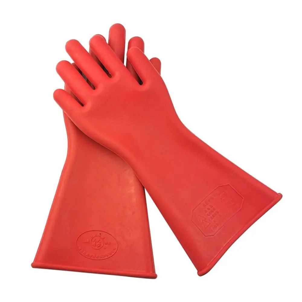 Red Electrician Insulating Gloves Rubber Withstanding Voltage 220V Work Safe Gloves 5KV Industrial Insulation Mittens