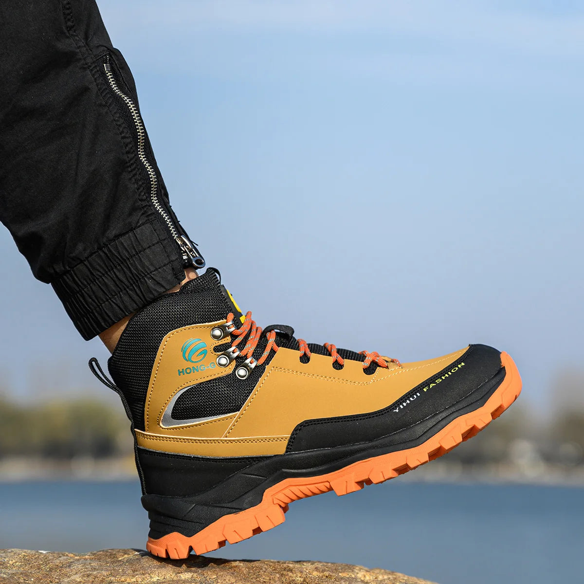 Safety Shoes Men Boots High Top Work Sneaker Steel Toe Industrial Shoe Anti-smash Puncture-Proof Work Boots Indestructible Shoes