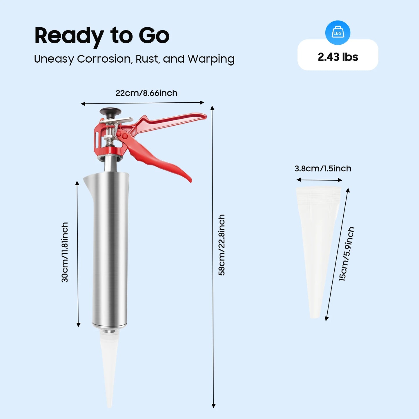 Portable Cement Wall Sewing Gun Stainless steel Hand Caulking Gun Mortar Applicator Sprayer Grout for Joint Filling