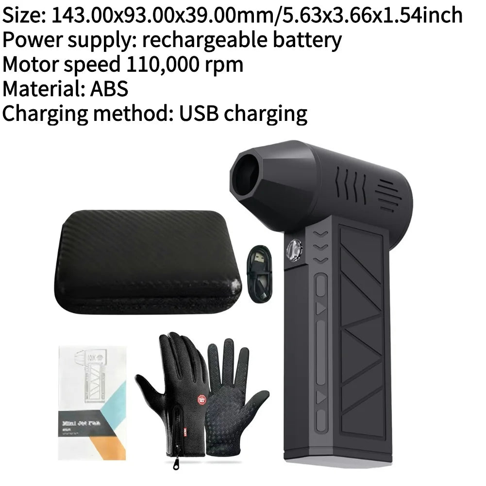 Multipurpose Jet Fan with Flashlight Jet Dry Blower 3 Speeds Leaf Blower Cordless for Cars Computer Keyboards and Outdoor Use