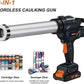2-in-1 Cordless Caulking Gun Sausage Gun with 2.0AH Batteries, for 10oz-20oz/300-600ml Cartridges and Sausage Packs, Anti-Drippi