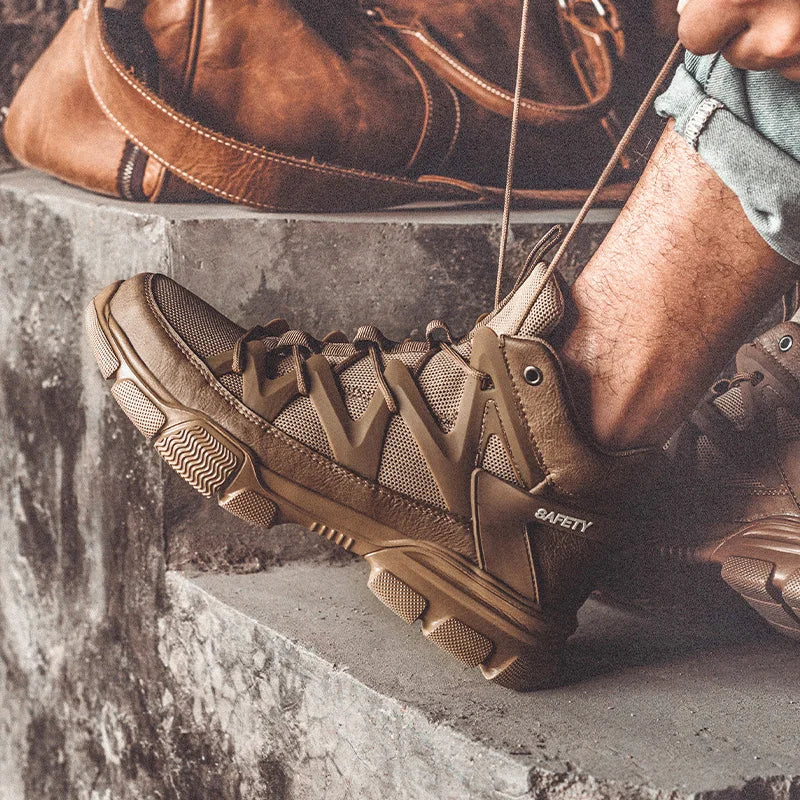 Safety Shoes Men For Work Sneakers Men Steel Toe Work Shoes Security Protective Shoes Lightweight Anti-Smash Anti-Puncture Boots