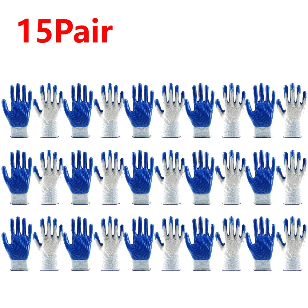 1-20Pairs Nitrile Gloves Safety Industrial Labor Work Gloves Wear-resistant Working Protective Gloves for Hands Protection
