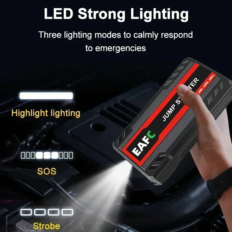 2000A Car Jump Starter Power Bank 12V Output Portable Emergency Start-up Charger 1000A for Cars Booster Battery Starting Device