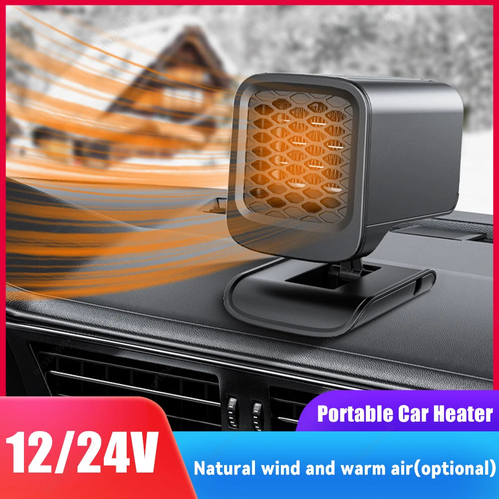 12/24V Portable Car Heater 120W 360 Rotating Windscreen Defroster Demister Defogging Defrosting Heating Fan Car Anti-Fog Heater