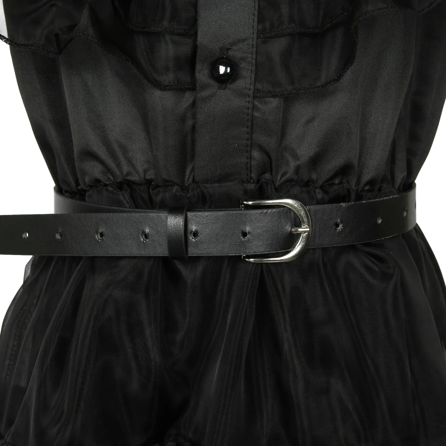 ﻿ Wednesday Addams Cosplay Dress For Girl Kids Movie Black Dress Adult Women's Dress Halloween Carnival Party Role Play Set