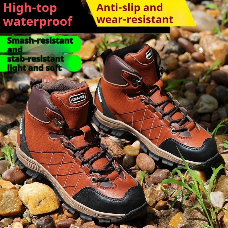 Safety Shoes Men Work Sneakers Indestructible Shoes Puncture-Proof Protective Shoes Work Boots Steel Toe Construction Work Shoe