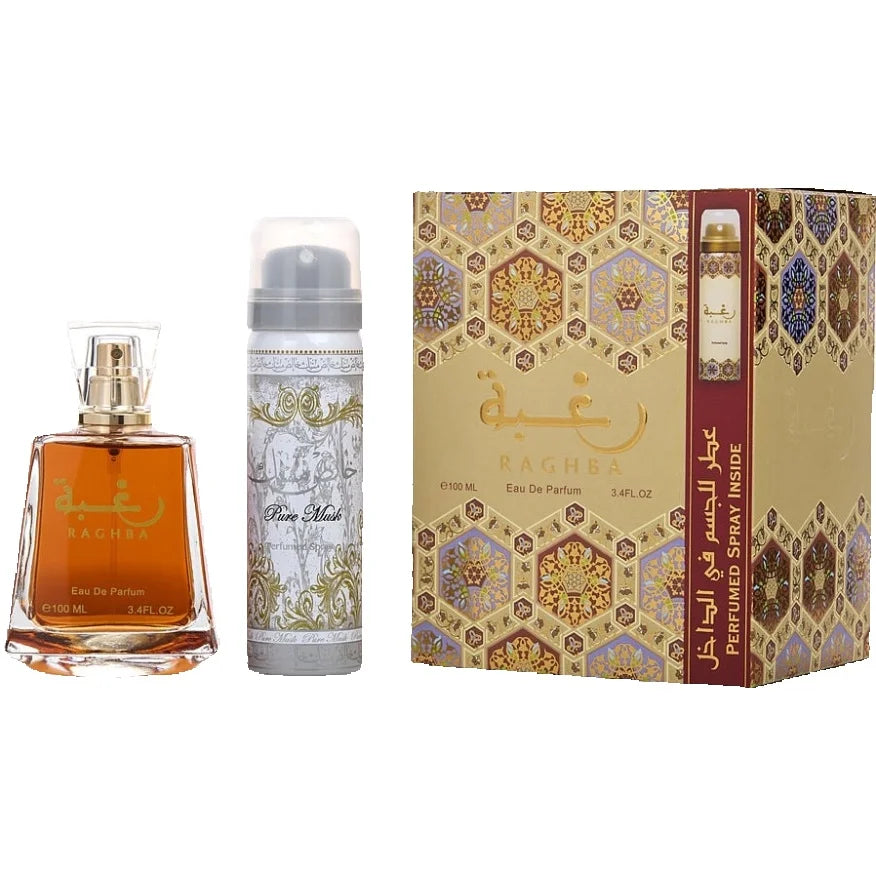 Lattafa Raghba for unisex Eau De Parfum Spray 100ml Fuchs Orientals Long Lasting Fragrance Gift Set Authenticity Guarantee