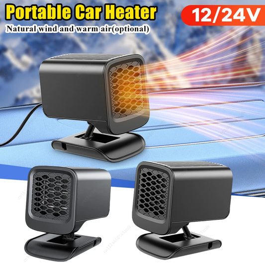12/24V Portable Car Heater 120W 360 Rotating Windscreen Defroster Demister Defogging Defrosting Heating Fan Car Anti-Fog Heater