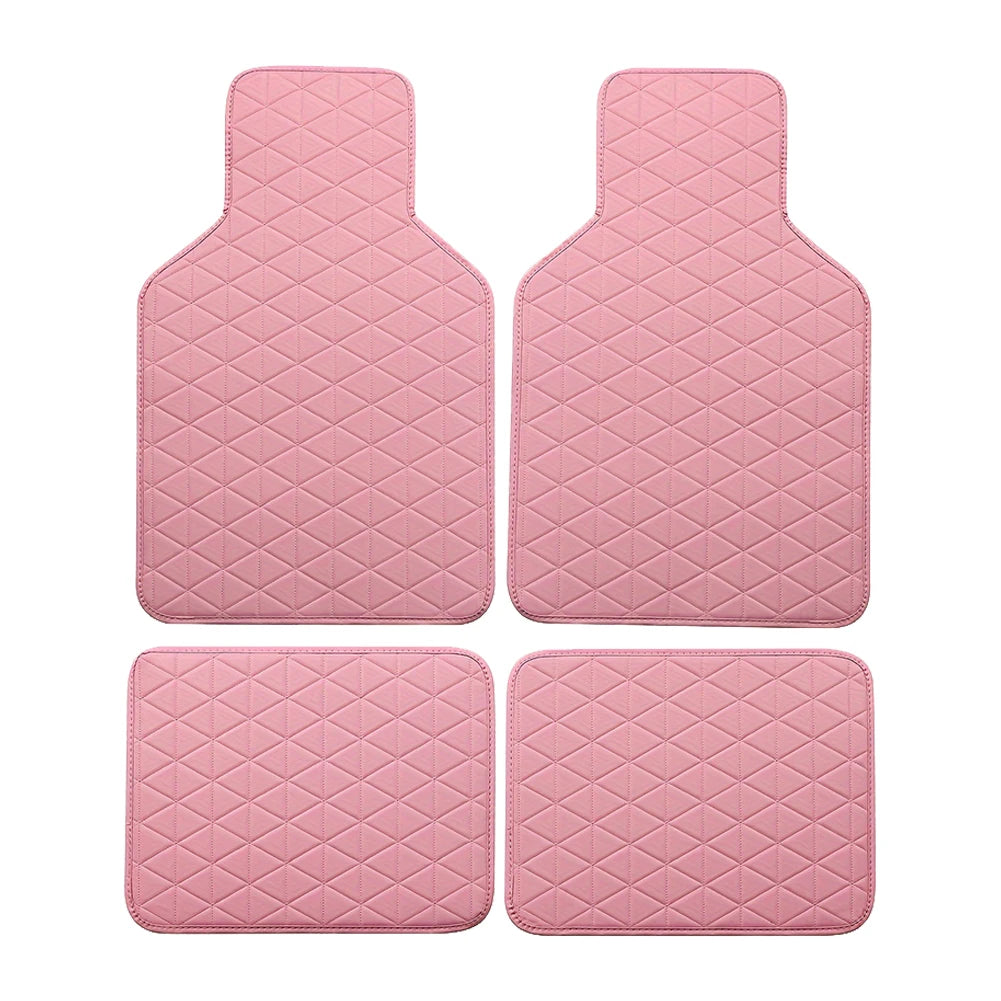 4Pcs Car Floor Mats PU Leather Car Carpet Mats Waterproof Universal Auto Carpet Car Interior Accessories