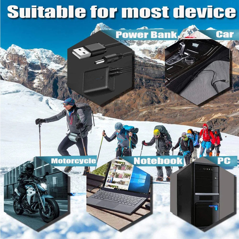 USB Heated Gloves PU Winter Electric Warming Gloves Soft Leather Heating Gloves Winter Outdoor Warm Gloves for Off Road Skiing