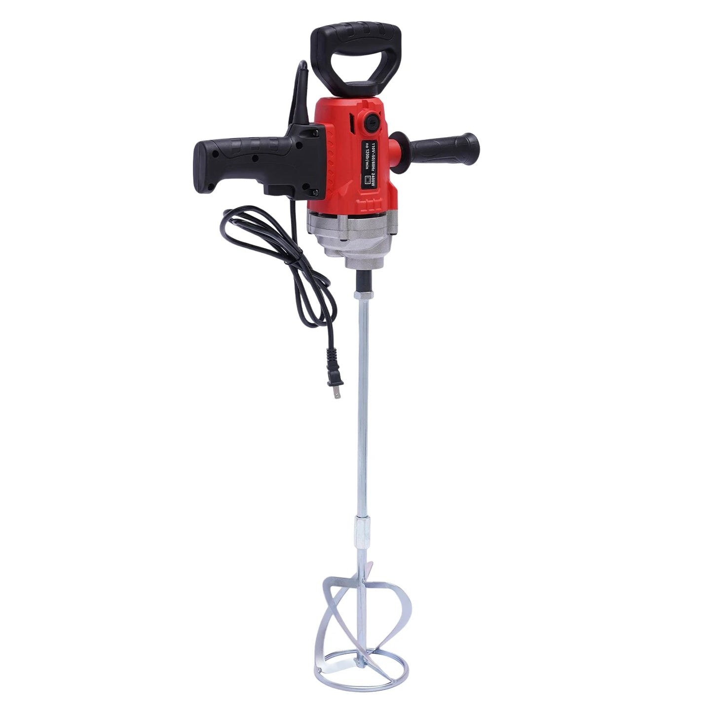Drill Mixer Set with Spade Handle Electric Corded Mixing Drill Machine 2400W Motor Concrete Mud Mixer
