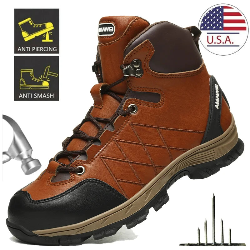 Safety Shoes Men Work Sneakers Indestructible Shoes Puncture-Proof Protective Shoes Work Boots Steel Toe Construction Work Shoe