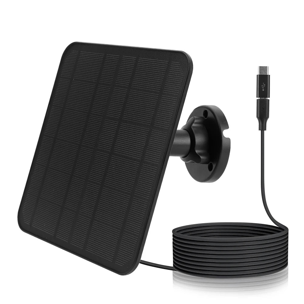 6-3W Solar Panel for Ring Doorbell IP65 Waterproof Solar Charger 360° Adjustable Wall Mount for Ring Video Doorbell 4 3 3 Plus 2